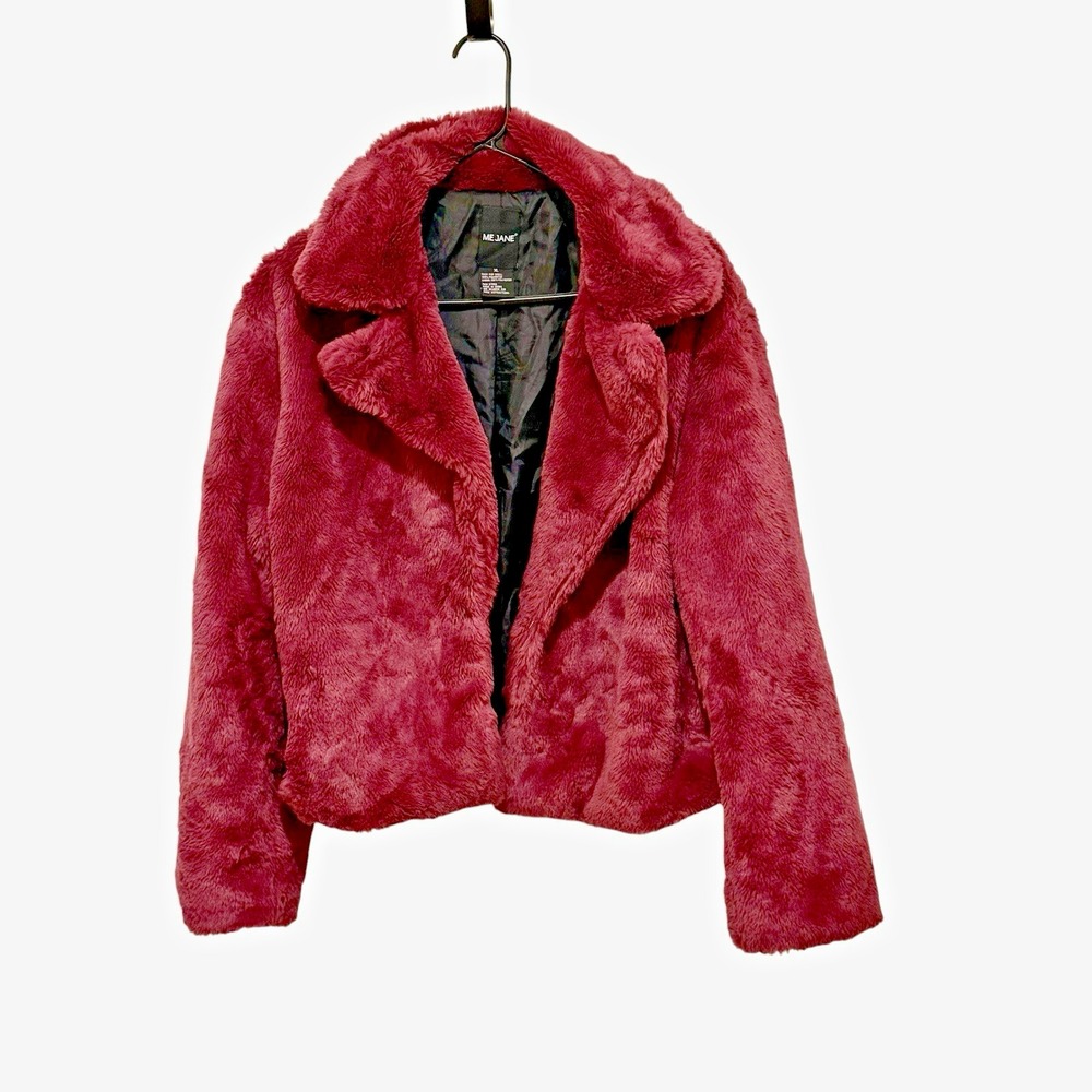 Faux Fur Notch Lapel Purple L/XL  Artsy Bratz Dopamine Indie Sleaze Boho